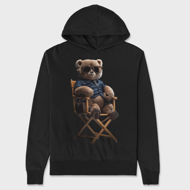 Teddy Bear on Chair, Unisex Men's Hoodie