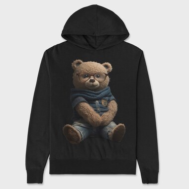 Unisex Men's Hoodie, Teddy Glasses