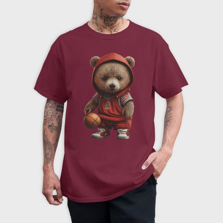 Teddy Bear Basketball, Unisex Men's T-Shirt