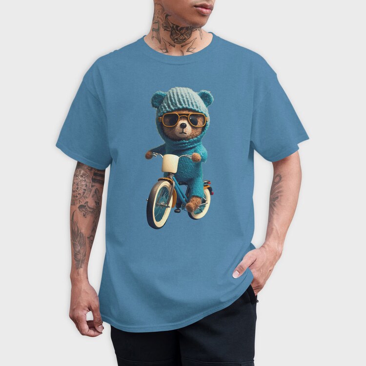Teddy Bear Bicycle, Унисекс Мъжка Тениска