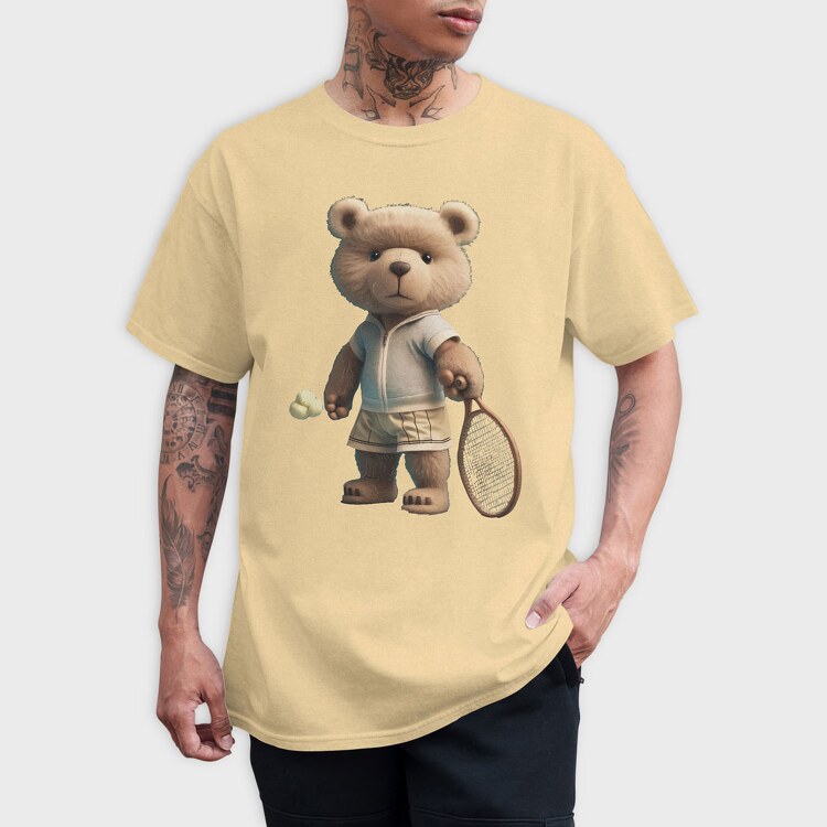 Tennis Teddy Bear, Унисекс Мъжка Тениска