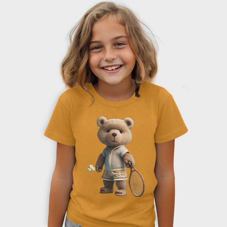 Tennis Teddy Bear, Kids' T-Shirt
