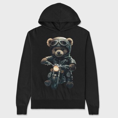 Biker Teddy Bear, Unisex Men's Hoodie