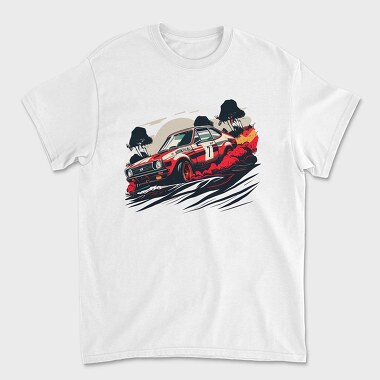 Unisex Men's T-Shirt, Hand Drawn Rally Race Car