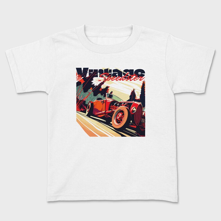 Hotroad Car Vintage Phrase Vintage Speedster, Детска Тениска