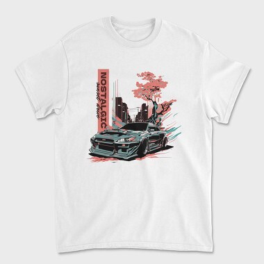 Unisex Men's T-Shirt, Japanese Car Custom Street Drive Nostalgic Sunset