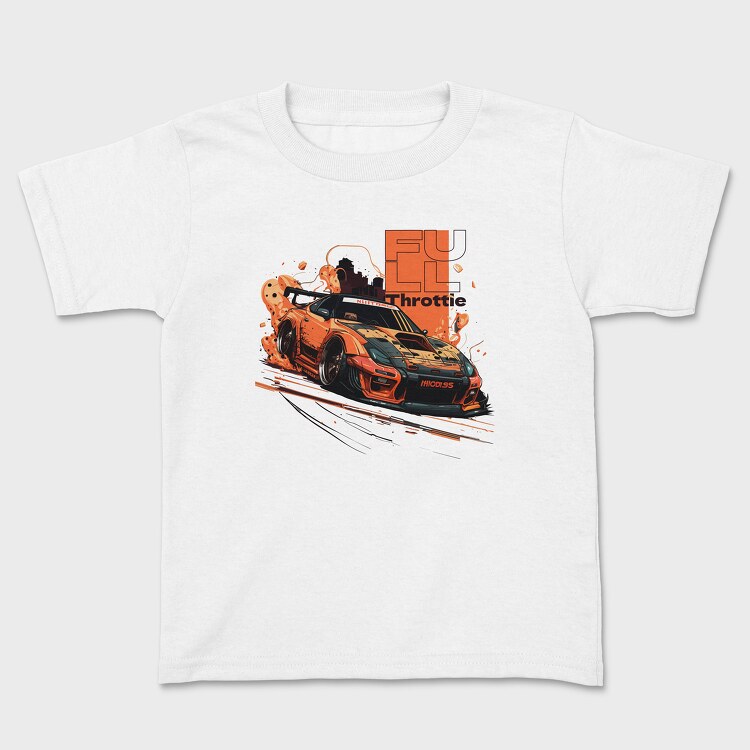 Japanese Car Drifting Personalized Full Throttle, Детска Тениска