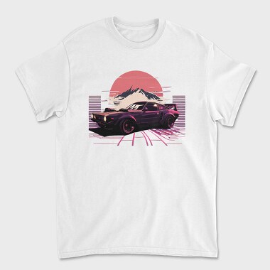 Japanese Retro Car Mountain, Unisex Men's T-Shirt