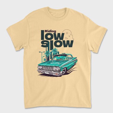 Lowrider Car Cartoon, Unisex Men's T-Shirt