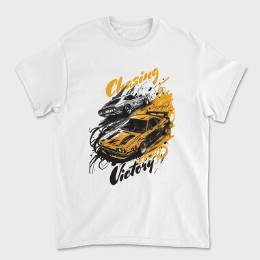 Muscle Cars Hand Drawn, Unisex Men's T-Shirt