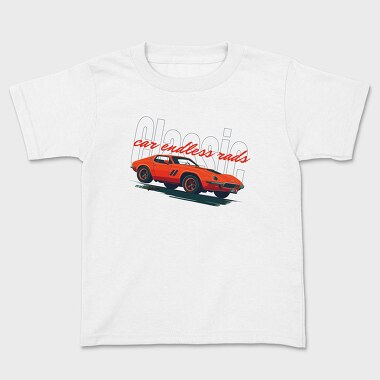 Muscle Classic Vintage Car Flat, Kids' T-Shirt