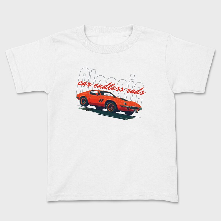 Muscle Classic Vintage Car Flat, Детска Тениска