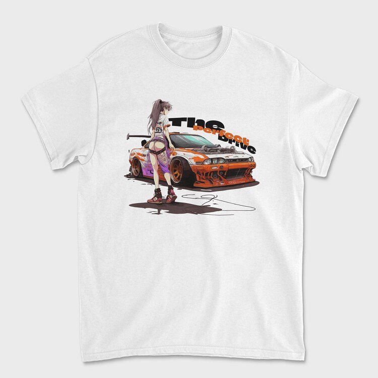 Personalized Car Girl Manga, Унисекс Мъжка Тениска