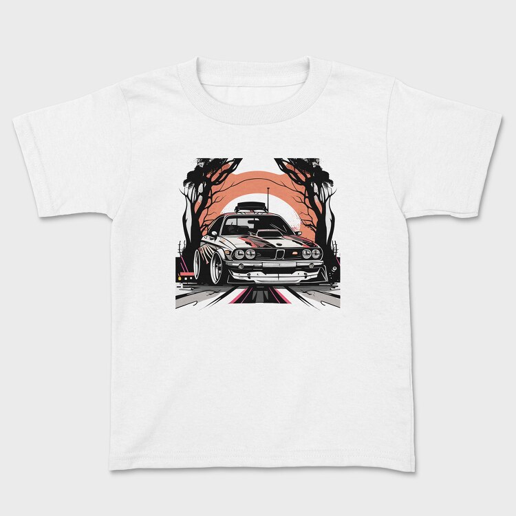 Personalized Classic Car Dead Trees Sunset, Детска Тениска