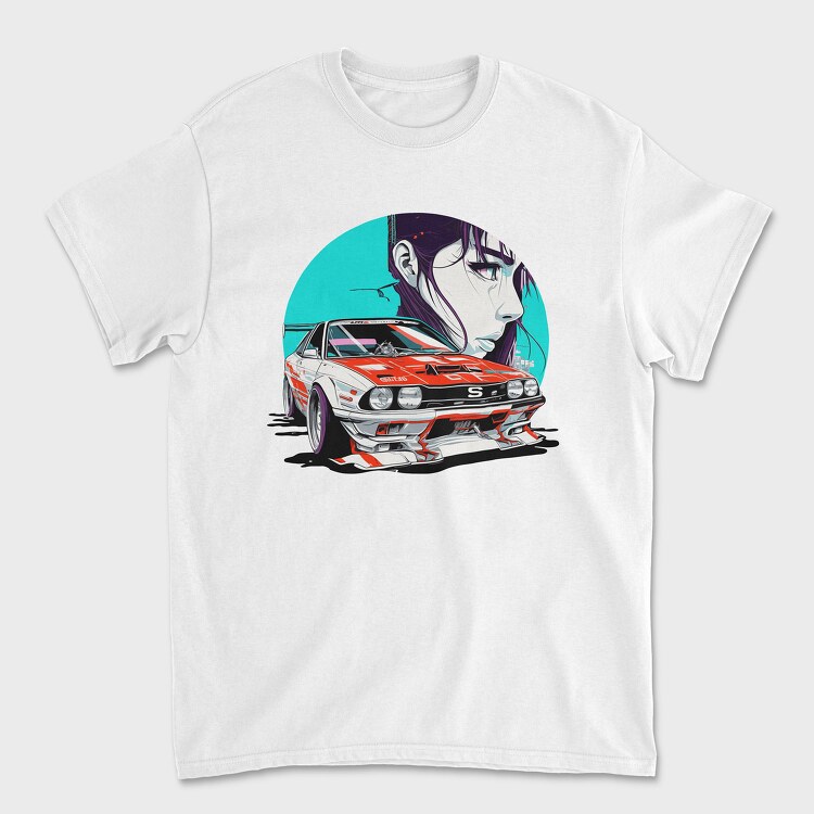 Racing Car Girl Manga, Унисекс Мъжка Тениска