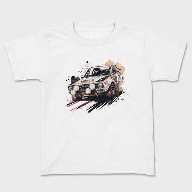 Kids' T-Shirt, Rally Car Dust Hand Drawn