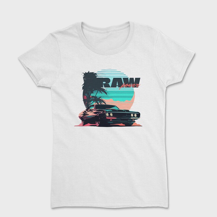 Raw Power Muscle Car Vaporwave, Women's T-Shirt