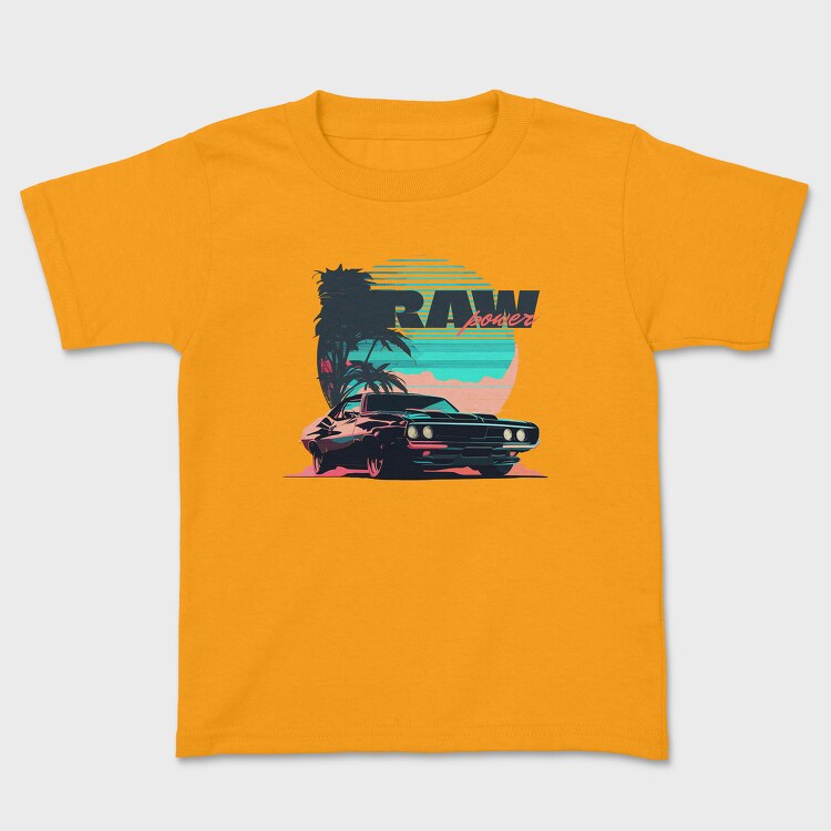 Raw Power Muscle Car Vaporwave, Детска Тениска