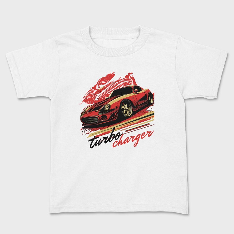 Red Sports Car Turbo Charger, Детска Тениска