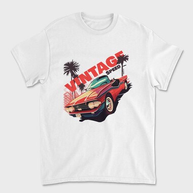 Retro Convertible Phrase Vintage Speed, Unisex Men's T-Shirt