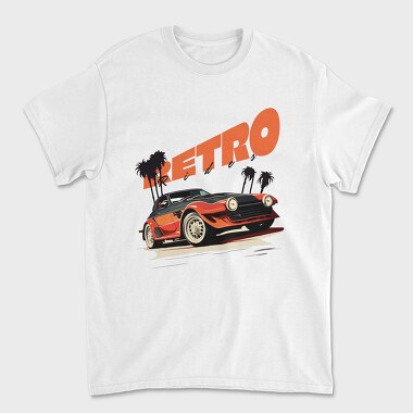 Unisex Men's T-Shirt, Retro Rides Convertible Palms
