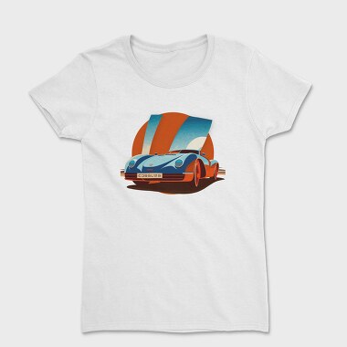 Retro Sports Car Influenced by Bauhaus, Women's T-Shirt