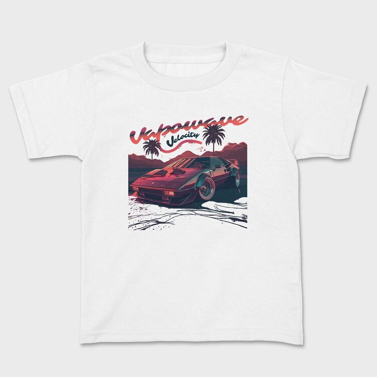 Velocity Classic Sports Car Vaporwave, Kids' T-Shirt