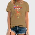 Vintage Car Convertible With Girl and Trees, Women's T-Shirt