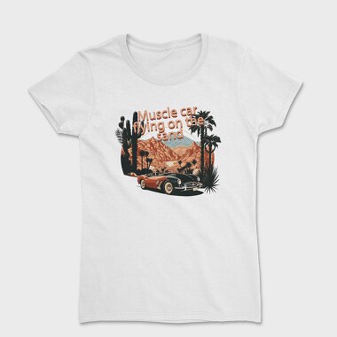 VintageClassic Sports Car Road Mountains Palm, Women's T-Shirt