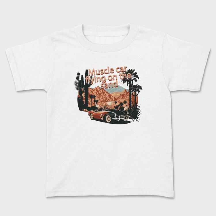 VintageClassic Sports Car Road Mountains Palm, Kids' T-Shirt