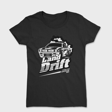 Women's T-Shirt, Land Drift Black and White