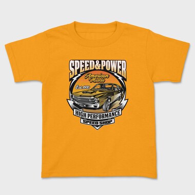 Speed and Power American Muscle 1970, Kids' T-Shirt