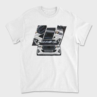 Унисекс Мъжка Тениска, Subaru White Car