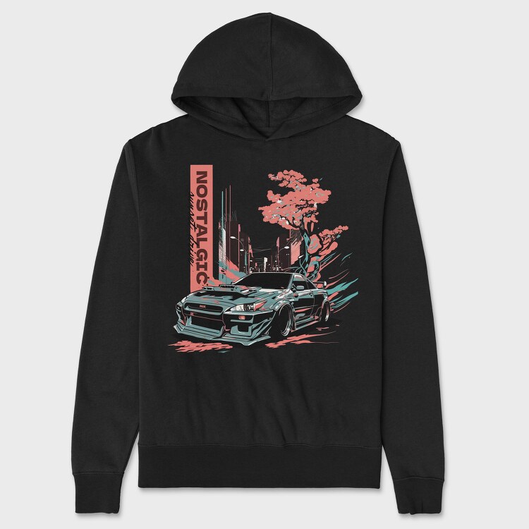 Japanese Car Custom Street Drive Nostalgic Sunset, Унисекс Мъжко Суичър