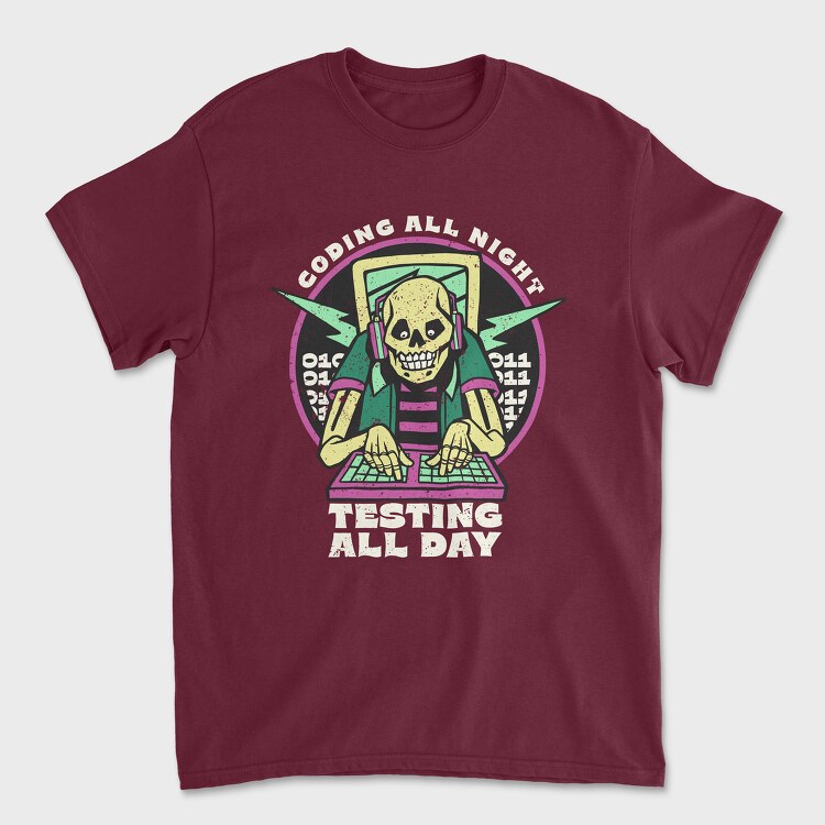 Skeleton Coding, Unisex Men's T-Shirt
