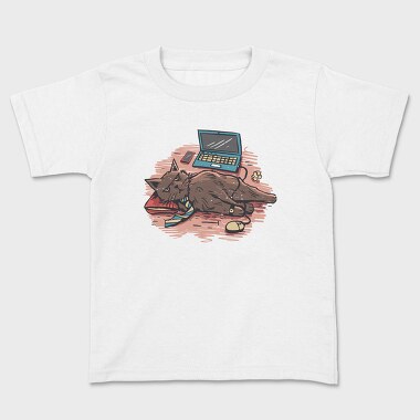 Home Office Cat, Kids' T-Shirt