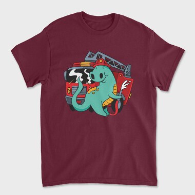 Firefighter Dinosaur, Unisex Men's T-Shirt