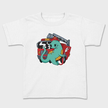 Firefighter Dinosaur, Kids' T-Shirt