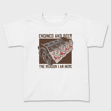 Engine and Beer, Kids' T-Shirt