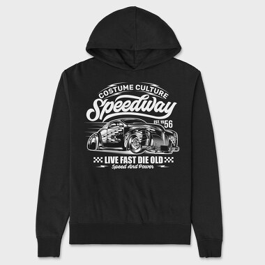 Old Hotrod Car Black and White, Unisex Men's Hoodie