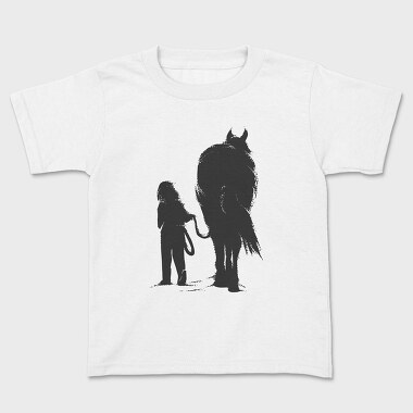 Girl And Horse, Kids' T-Shirt