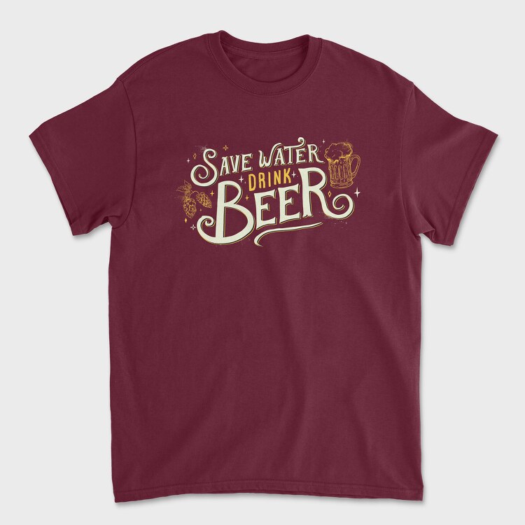 Save Water Drink Beer, Унисекс Мъжка Тениска