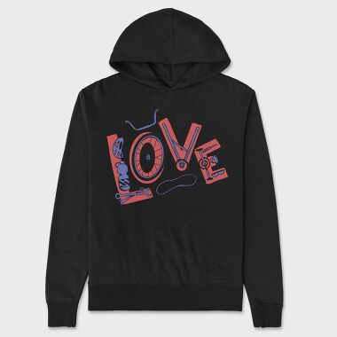Love Cycling, Unisex Men's Hoodie
