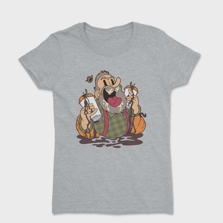Cartoon Coffee Pumpkin, Women's T-Shirt