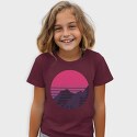 Retro Mountain Sunset, Unisex Men's T-Shirt