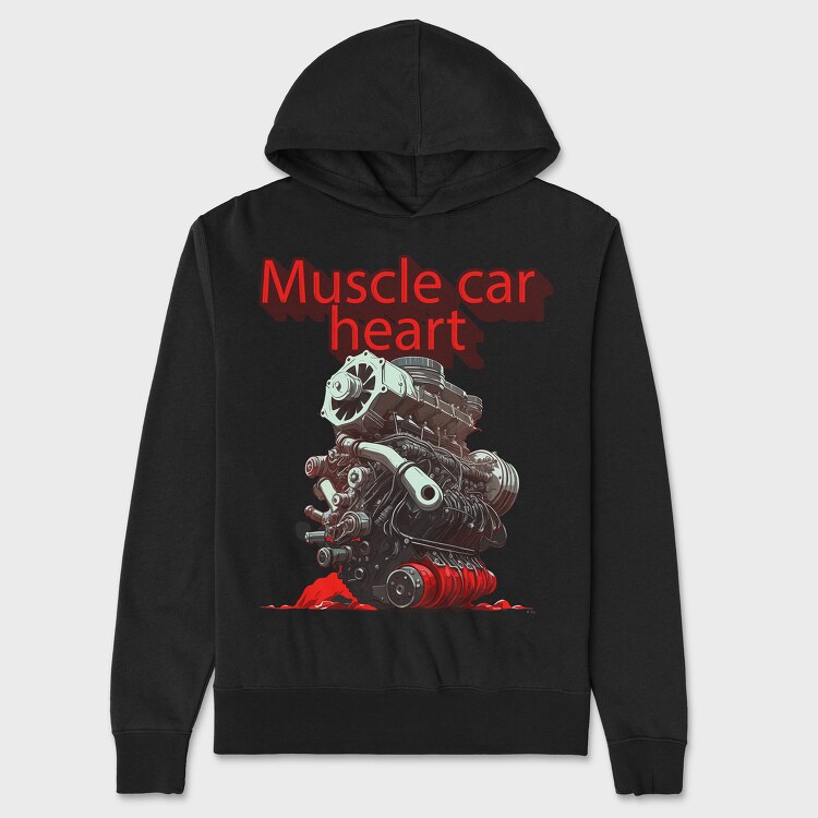 Muscle Car Heart Engine Anime, Unisex Men's Hoodie