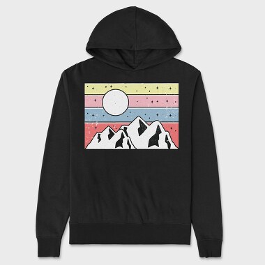 Retro Mountain Sunset, Unisex Men's Hoodie