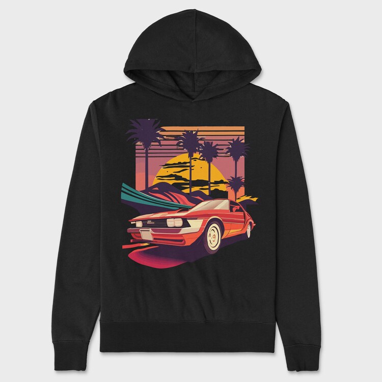 Vintage Convertible Car, Unisex Men's Hoodie