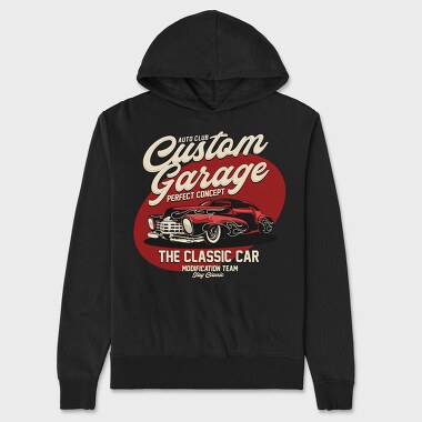 Custom Garage the Classic Car, Unisex Men's Hoodie