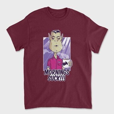 Mornings Suck Vampire, Unisex Men's T-Shirt